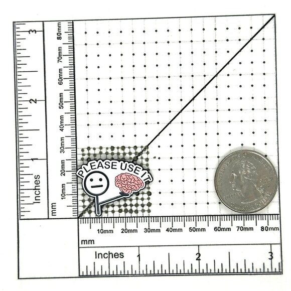 ⭐"Please Use It" Enamel Pin Broch With Brain Design  Fun & Thoughtful Accessory - Picture 5 of 5